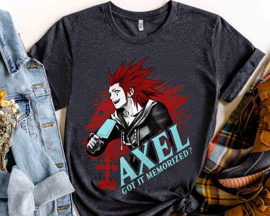 Discover Disney Kingdom Hearts Axel Got It Memorized T-shirt, Sora Riku Kairi Kanji Tee, Magic Kingdom Disneyland Family Holiday Vacation Trip