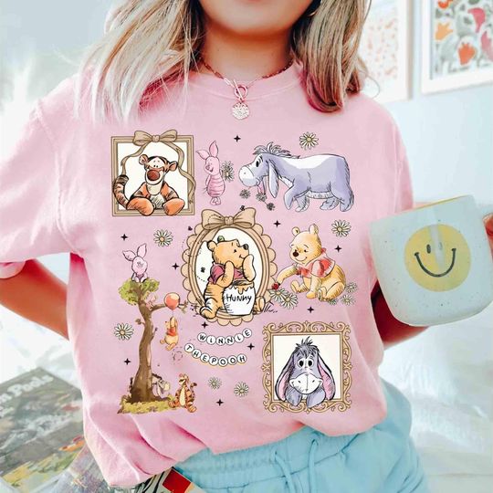 Discover Watercolor Disney Winnie The Pooh Coquette Bow Shirt, Disney Pooh And Friends Tee, Eeyore Piglet Tigger Tee, Disneyland Family Holiday Trip