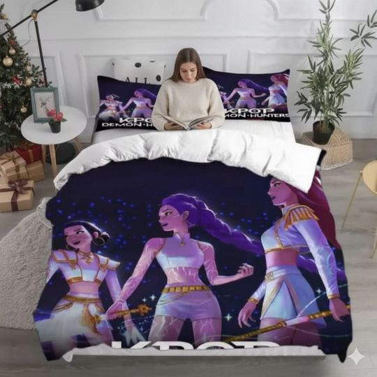 KPop Demon Hunter Bedding Set Quilt Duvet Cover for Kids and Adults