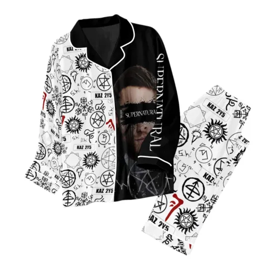 Supernatural Button Down Pajamas Set