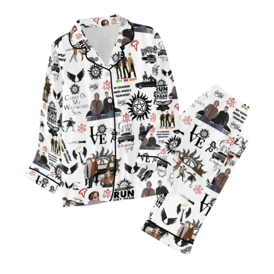 Discover Supernatural Button Down Pajamas Set   ANHNV 4826