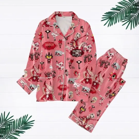 Discover Hazbin Hotel Pajama Set – Lucifer, Alastor & Angel Dust Sleepwear