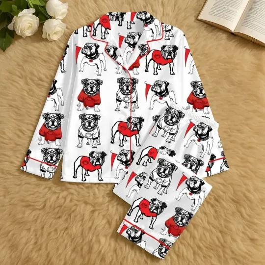 Discover Bulldogs Football Pajama Set: Women's Luxury Sleepwear