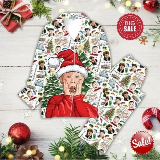 Christmas Movie Characters Pajama Set, Home Alone Holiday PJs