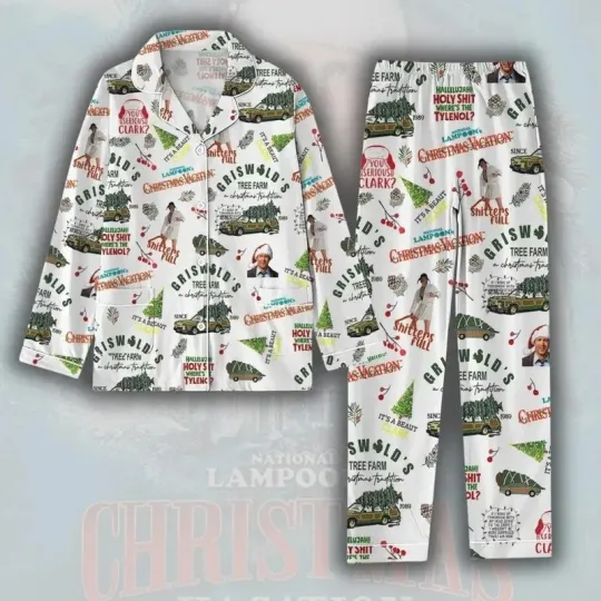 Discover Griswold Christmas Pajama Set, All Over Print Holiday Sleepwear