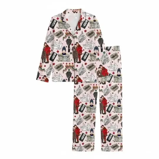Discover Vintage Home Alone Christmas Pajama Set, Retro Holiday Movie Sleepwear