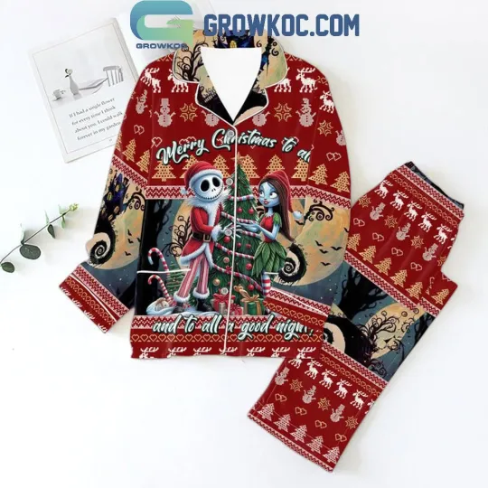 Discover The Nightmare Before Christmas Merry Christmas To All Polyester Pajamas Set