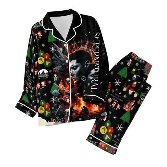 Supernatural Button Down Pajamas Set