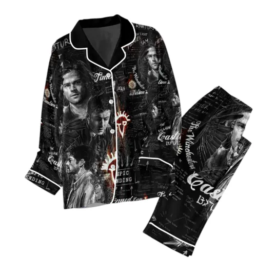 Supernatural Button Down Pajamas Set