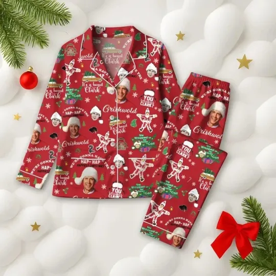 Discover Griswold Thick Satin Pajama Set – Christmas Santa Family Matching PJs