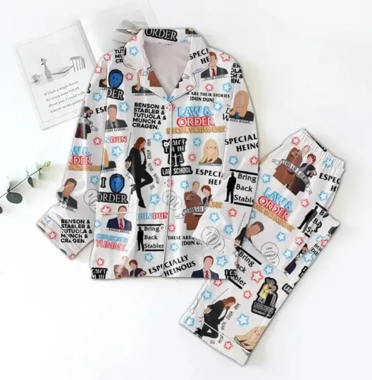 Discover Law And Order Pajamas Set, Law Movie Pajamas Christmas, Law And Order Pajamas