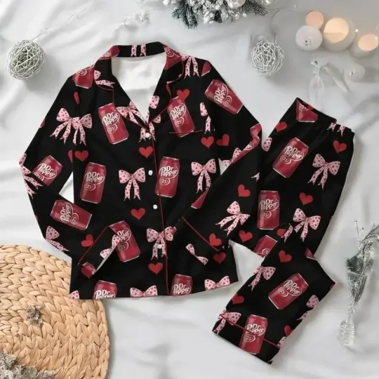 Dr Pepper Pajamas Set Sleepwear, Dr Pepper Soda Pajamas