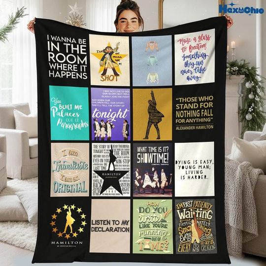 Discover Alexander Hamilton Fleece Blanket, Hamilton Musical Blanket, Hamilton Broadway Gift, American Musical Gift, Vintage Hamilton Merch Blanket