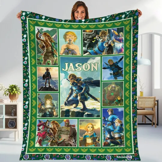 Personalized The Legend of Zelda Tears of the Kingdom Plush Fleece Blanket