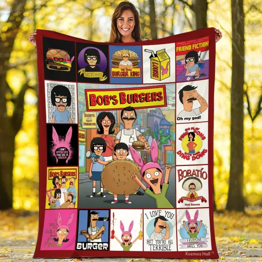 Discover Bob’s Burgers Fleece Blanket, Bob Burgers Family Blanket, Bob Belcher Tina Belch