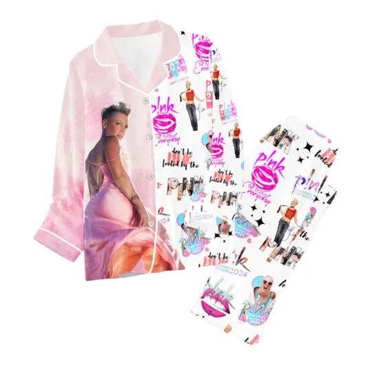 Discover Pnk Button Down Pajamas Set