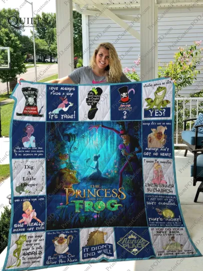 The Princess and The Frog Cartoon Movie Quilt Blanket