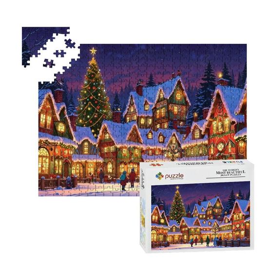 Discover Cozy Christmas Village Jigsaw Puzzle