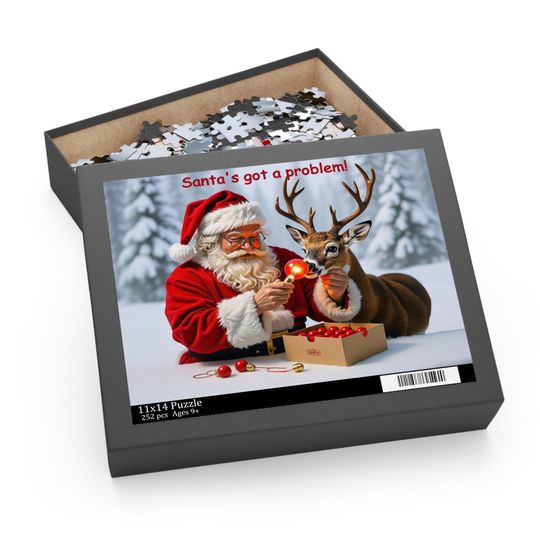 Discover Santa's Got A Problem Jigsaw Puzzle: Humorous Christmas Theme