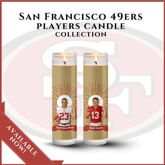 Custom San Francisco 49ers Player Candle - Choose Any Player | Football Fan Gift