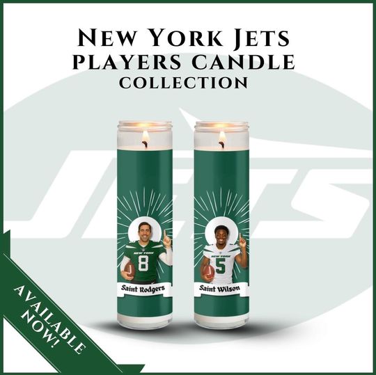 Discover Custom New York Jets Player Candle - Choose Any Player | Football Fan Gift | Christmas Stockings Stuffer