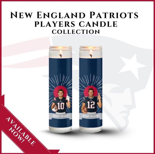 Custom New England Patriots Player Candle - Choose Any Player | Football Fan Gift
