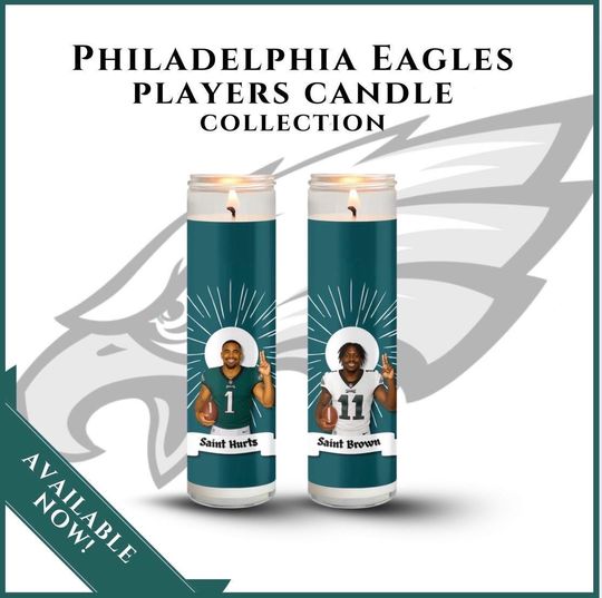 Discover Custom Philadelphia Eagles Player Candle - Choose Any Player | Football Fan Gift
