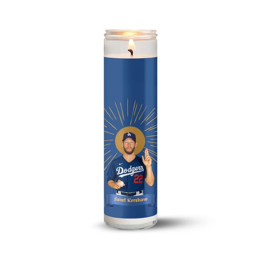 Clayton Kershaw Dodgers Candle - Baseball Fan Gift