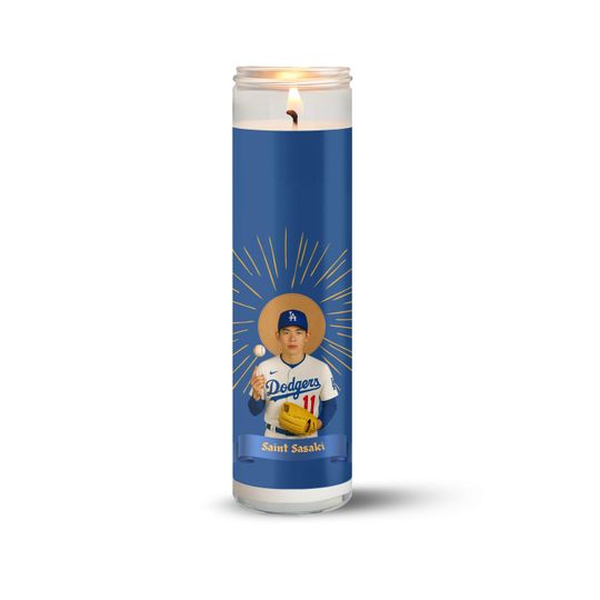Discover Roki Sasaki Dodgers Candle - Baseball Fan Gift