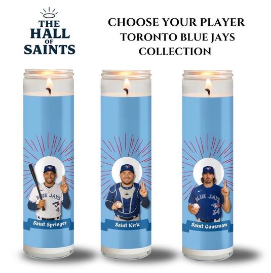 Discover Toronto Blue Jays Player Candle - Baseball Fan Decor