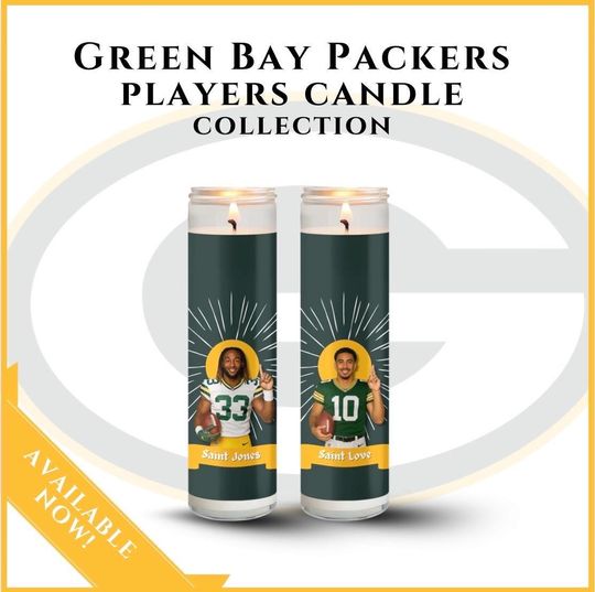 Custom Green Bay Packers Player Candle - Choose Any Player | Football Fan Gift