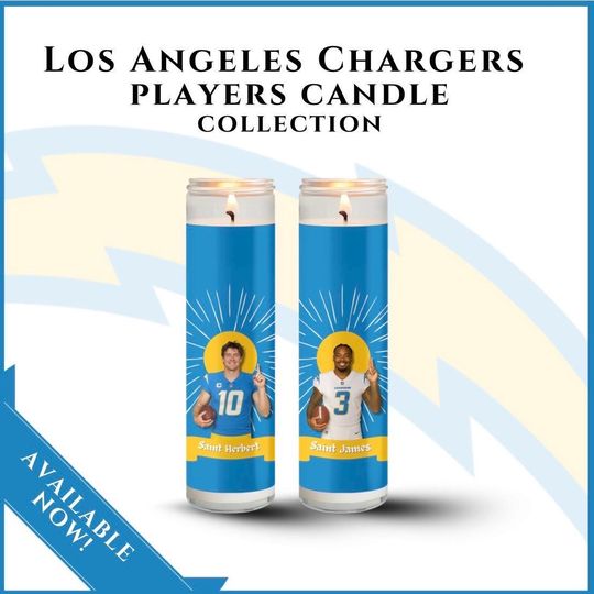 Discover Custom Los Angeles Chargers Player Candle - Choose Any Player | Football Fan Gift