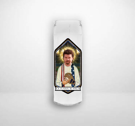 Discover KENNY POWERS La Flama Blanca Saint Prayer Candle
