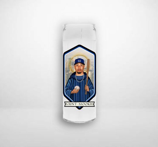 Discover MOOKIE BETTS LA Dodgers St. Mookie Prayer Candle Gift