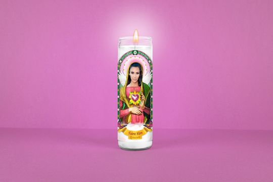 Discover Saint Kim K Prayer Candle: Funny Votive Gift