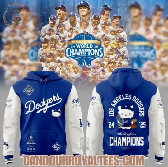 Discover Los Angeles Dodger X Kitty 2025 World Series Champions 3D Hoodie