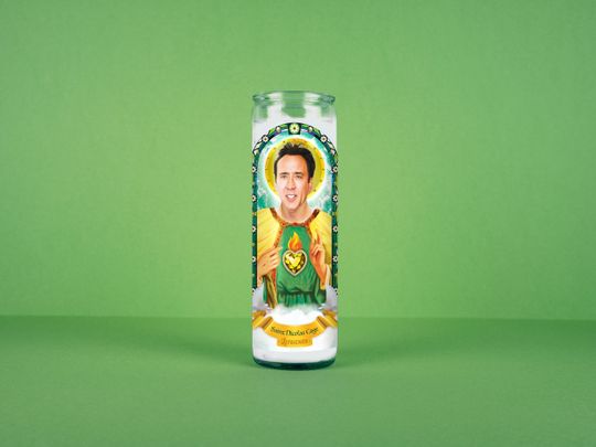 Saint Nicolas Cage Prayer Candle: Funny Gift
