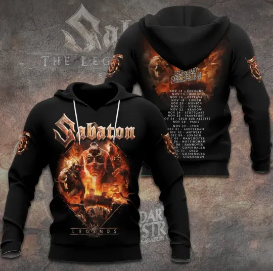 Discover Sabaton The Legendary Tour Europe 2025 3D All Over Printed Hoodie