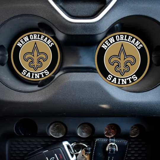Discover New Orleans Saints  Car Coasters | Neoprene (Rubber) Coasters-Cup holder Decor