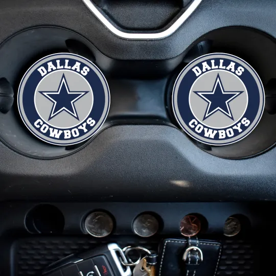 Discover Dallas Cowboys Car Coasters | Neoprene (Rubber) Coasters | Car Cup holder Decor