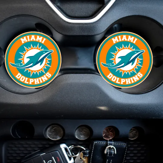 Discover Miami Dolphins  Car Coasters |Cup holder Decor