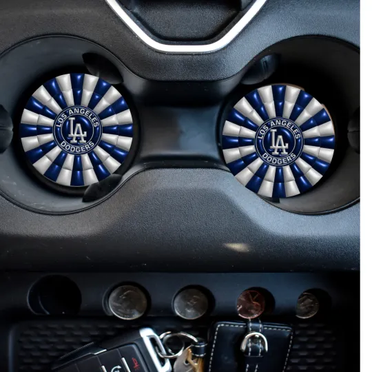 Discover Los Angeles Dodgers Car Coasters | Baseball Coasters | Cup holder Decor | Gift