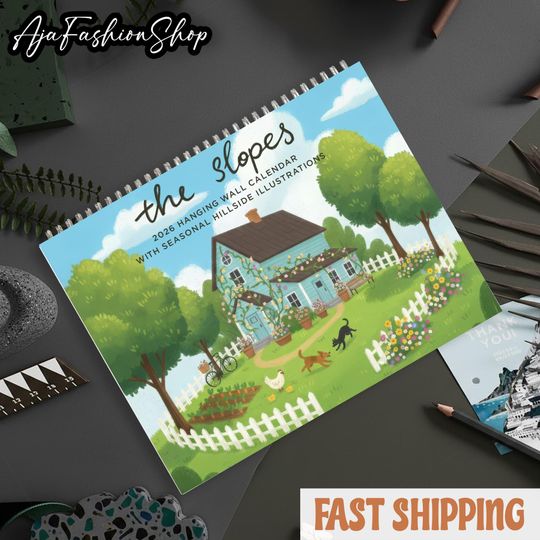 Discover 2026 Slopes Monthly Wall Calendar, New Year Calendar, 3 size Glossy & Matte