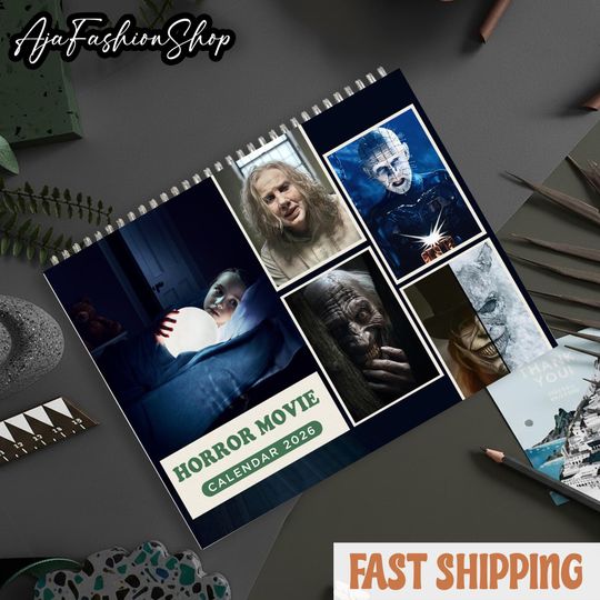 Discover Horror Movie 2026 Calendar, Scary Movie 21 Century New Year Wall Calendar, 3 size Glossy & Matte