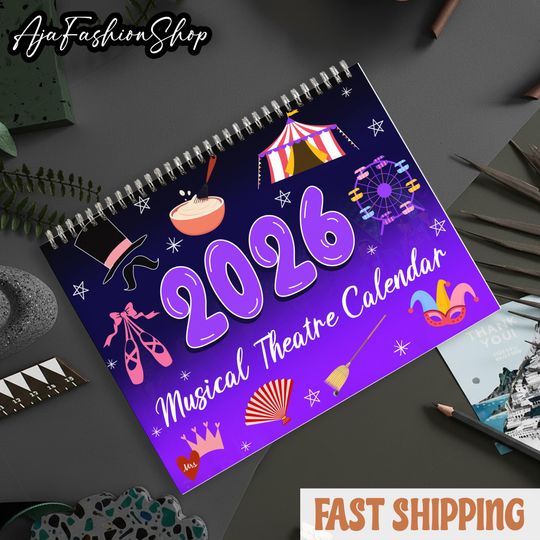 Discover 2026 Musical Theatre Calendar | 2026 Calendar Planner, Musicals Calendar, Broadway Calendar, Calendar 2026, Stagey Gift, West End Musical