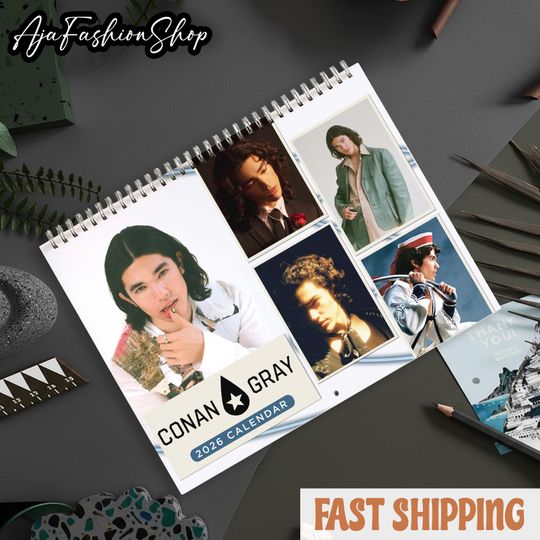 Discover Conann Music 2026 Calendar, 2026 Wall Calendar, Gray Calendar 2026, Conan Music Merch Gift, Music Gift, Star Necklace