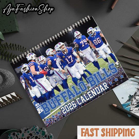 Discover American Football Calendar 2026, Blue & White Football Wall Calendar, Sport Culture Monthly Art Gift, Colorful Fan Art