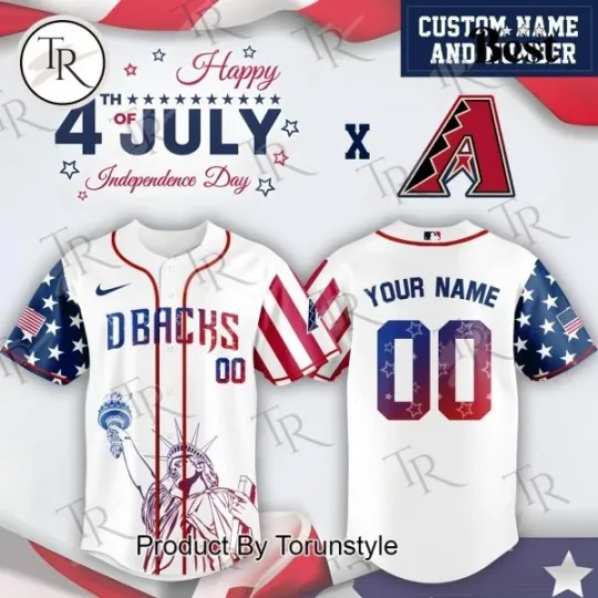 Discover Custom Arizonna Diamondback X Independence Day 2025 Baseball Jersey