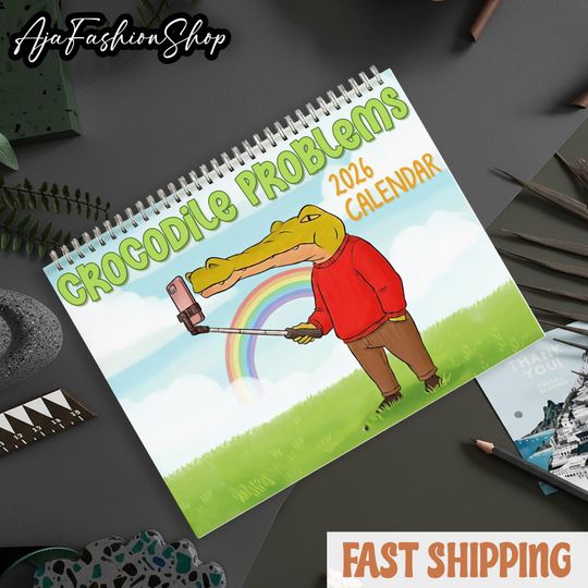 Discover Crocodile Humor 2026 Wall Calendar // Quirky Gift Idea / Funny Present / Christmas & Birthday Gift / Novelty / Secret Santa / Humorous Gift