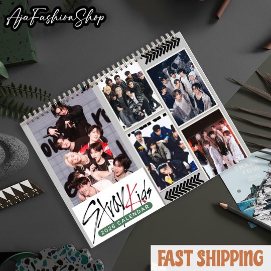 Discover Stray Kids Kpop 2026 Wall Calendar - 12 Month Calendar w/ Member Birthdays, Kpop Fan Gift, Kpop Merch, S.K.Z Calendar, STAY Gift